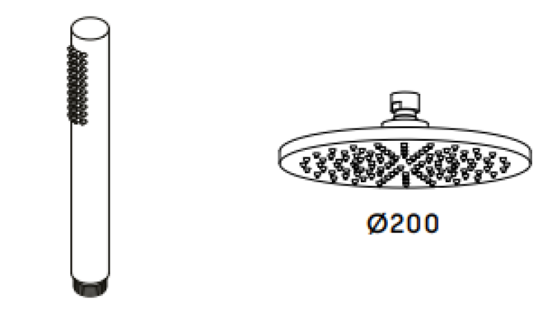 Waterevolution Flow thermostatic shower combination with natural brass rain shower 200mm T141TNLE