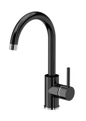 Quadri York Kitchen Faucet Glossy Black with Swivel Spout - 1208967715