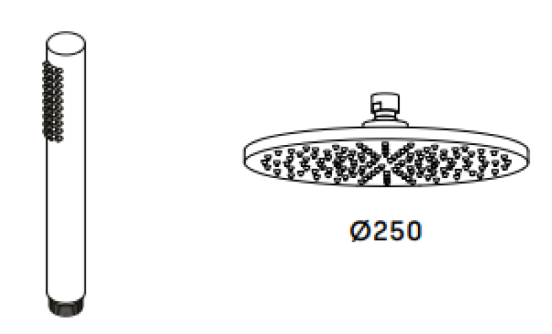 Waterevolution Flow thermostatic shower combination with rain shower PVD Gun Metal 250mm T141TN25GME