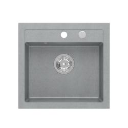 Quadri London Granite Grey Sink 50x47cm with Tap Hole Surface Mounted - 1208967727