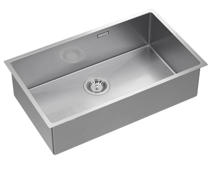 Aquadesign Zara Stainless Steel Sink 74x44cm Undermount, Flush Mount and Top Mount with Stainless Steel Plug - 1208967758
