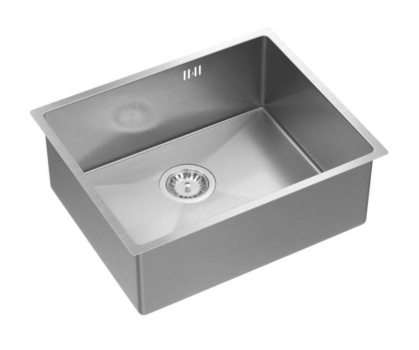 Aquadesign Zara Stainless Steel Sink 54x44cm Undermount, Flush-mount, and Top-mount with Stainless Steel Plug - 1208967759