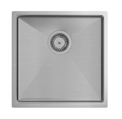 Aquadesign Zara Stainless Steel Sink 44x44cm Undermount, Flush Mount, and Top Mount with Stainless Steel Plug - 1208967760