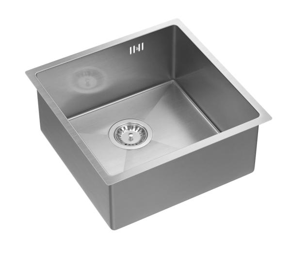 Aquadesign Zara Stainless Steel Sink 44x44cm Undermount, Flush Mount, and Top Mount with Stainless Steel Plug - 1208967760