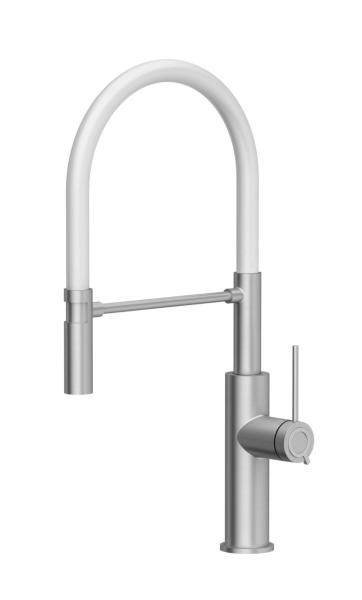 Quadri Retford Kitchen Mixer Tap Stainless Steel with Flexible White Spout 1208967771