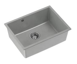 Quadri Elston Grey Granite Undermount Sink 495x360mm with Stainless Steel Plug 1208967773