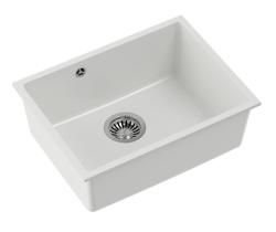 Quadri Elston White Granite Undermount Sink 495x360mm with Stainless Steel Plug 1208967774