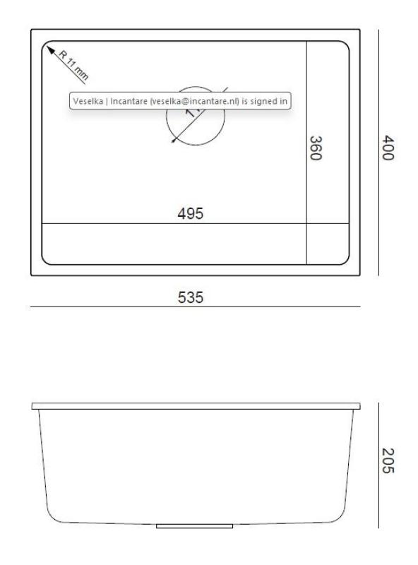 Quadri Elston White Granite Undermount Sink 495x360mm with Stainless Steel Plug 1208967774