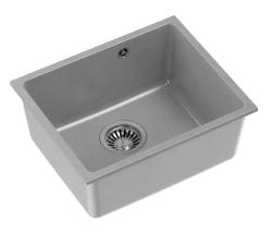 Quadri Elston Grey Granite Undermount Sink 420x335mm with Stainless Steel Plug 1208967775