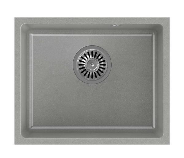 Quadri Elston Grey Granite Undermount Sink 420x335mm with Stainless Steel Plug 1208967775