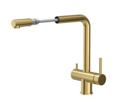 Quadri Ellesmere Keukenmengkraan PVD Goud 3-weg met extra aansluiting voor gefilterd water 1208967781
