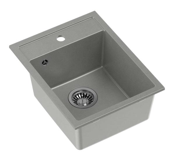 Quadri London Granite Grey Sink 39x50 cm with Tap Hole for Surface Mount - 1208967844