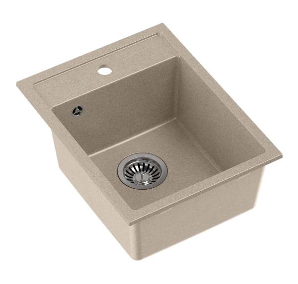 Quadri London Granite Beige Sand Sink 39x50 cm with Tap Hole for Surface Mount - 1208967845