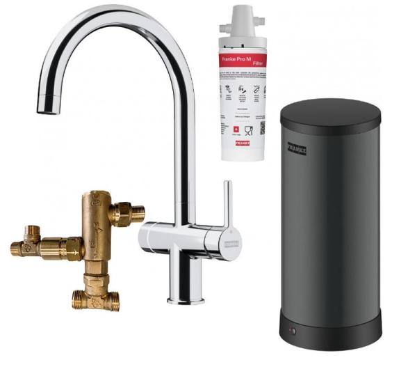 Franke Maris water hub 7L boiler 3-in-1 with Touch electronic boiling water tap chrome with water hub mixer set 1208967852