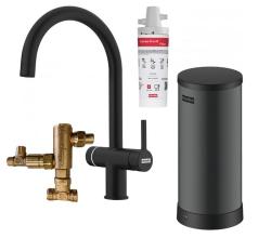 Franke Maris water hub 7L boiler 3-1 with Touch electronic boiling water tap matte black with water hub mixing set 1208967855