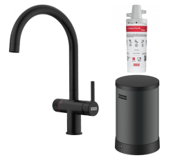 Franke Maris water hub 4L boiler 3-in-1 with Twist mechanical boiling water tap matte black with water hub bypass 1208967862