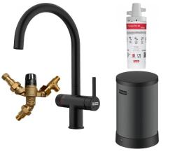 Franke Maris water hub 4L boiler 3-in-1 with Twist mechanical boiling water tap matte black with water hub bypass 1208967862