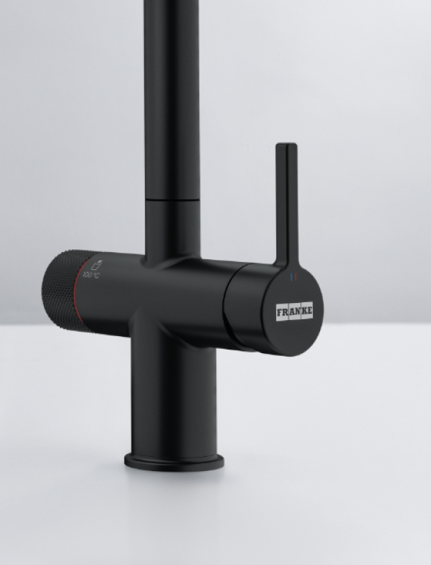 Franke Maris water hub 4L boiler 3-in-1 with Twist mechanical boiling water tap matte black with water hub bypass 1208967862