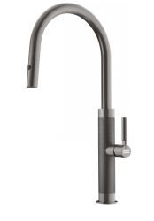 Franke Mythos Masterpiece Kitchen Faucet Anthracite with J-Spout and Pull-Out Spray Head - 115.0711.555