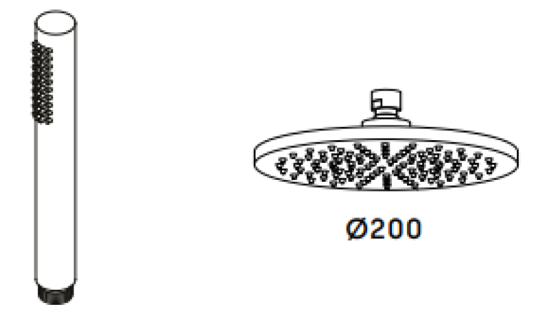 Waterevolution Flow three-way shower mixer with hand and overhead shower Brass T131NLE
