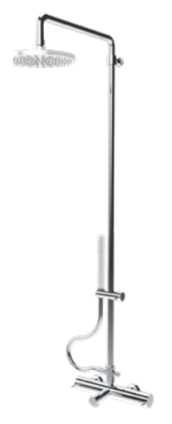 Waterevolution Flow three-way shower mixer with hand and overhead shower gun metal T131NGME