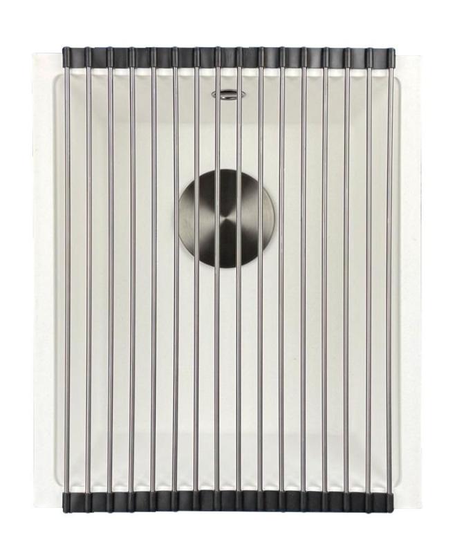 GraniteMy Universal White Granite Sink 34x40 cm white surface-mounted, under-mounted, and flush-mounted with gunmetal plug 1208967904