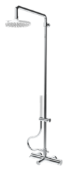 Waterevolution Flow three-way shower mixer with overhead shower and round hand shower stainless steel T131NRIE.