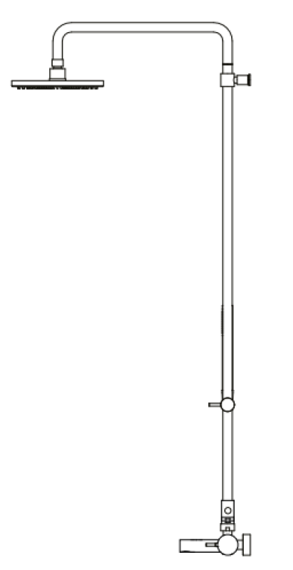 Waterevolution Flow three-way shower mixer with overhead shower and round hand shower White T131NRBR