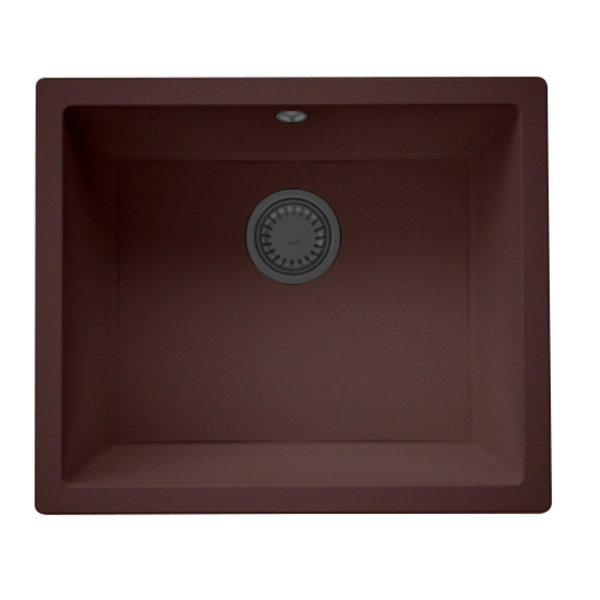 Sure, here is the translated text:

"GraniteMy Universal Granite Café Sink 50x40 cm top-mounted, under-mounted, and flush-mounted with gun metal plug - 1208967928"