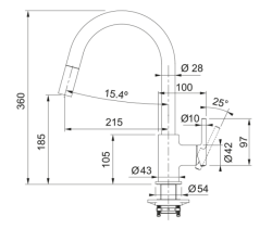 Franke Lina Kitchen Faucet Black with Pull-Out Hand Shower 115.0626.053