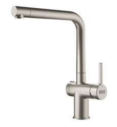 Franke Active Twist Single-Lever Mixer Tap Stainless Steel with Fixed Spout and Integrated Waste Control 115.0653.504