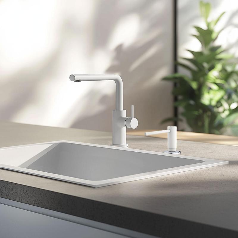 Franke Active kitchen built-in soap dispenser granite Polar White White 112.0633.079