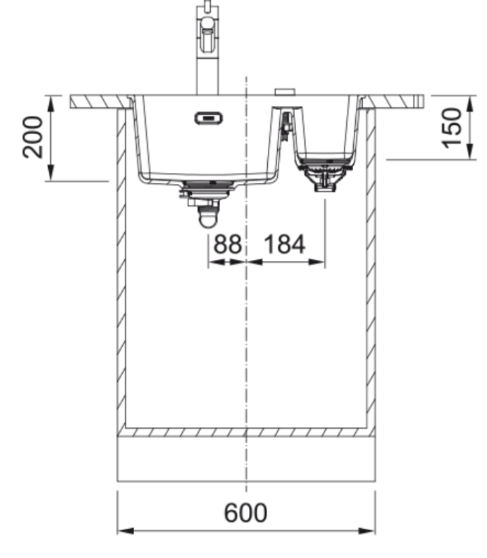 Franke Maris MRG 160-34-15 Fragranite Slate Grey Sink Grey, dark Left Basin Undermount 125.0714.608