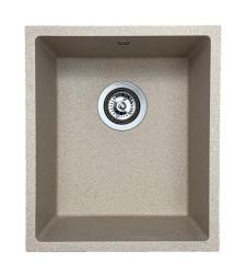 GraniteMy Universal granite beige sand sink 34x40 cm top mount, undermount, and flush mount with stainless steel plug 1208968007