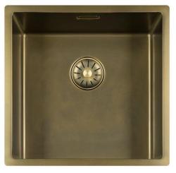 Lorreine Patina sink 40x40 undermount, flush mount, and top mount including bottom grid 40SP-Patina-BG