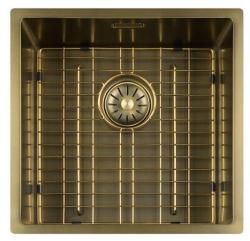 Lorreine Patina sink 40x40 undermount, flush mount, and top mount including bottom grid 40SP-Patina-BG