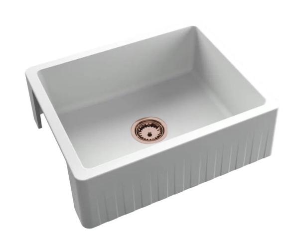 GraniteMy Tradition Country Sink - 2-Side Granite Basin 60x48 cm White undermount with Copper plug 1208968026