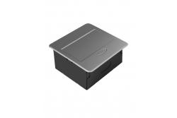 AVARO Recessed Furniture Socket, 1x Schuko Socket, USB A+C, 1.5m Cable, Silver