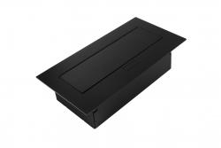 Furniture socket 2x schuko socket, USB A+C, without cable, black