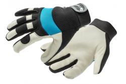 STOR mechanical leather gloves (goatskin) black/blue 8