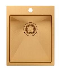 Aquadesign Clara Sink Copper 40x50cm Surface-Mounted or Flush-Mounted with Tap Hole Platform and Copper Plug - 1208969507