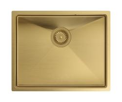 Aquadesign Zara Sink Gold 54x44cm Undermount, Flush-mount, and Top-mount with Gold Plug - 1208969512