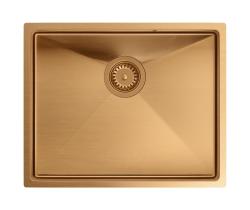 Aquadesign Zara Sink Copper 54x44cm Undermount, Flush Mount, and Top Mount with Copper Plug - 1208969513