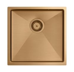 Aquadesign Zara Sink Copper 44x44cm Undermount, Flush-mount, and Top-mount with Copper Plug - 1208969515