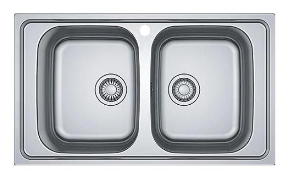 Franke Spark SKX 620-86 Double Stainless Steel Sink with Tap Hole Top-Mount 86x50cm 101.0714.440