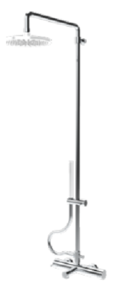 WaterEvolution Flow thermostatic three-way shower mixer with hand and overhead shower chrome T131TN01