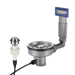 Lorreine Sink Strainer Set Stainless Steel with Overflow and Push Button for Automatic Draining 1208969589