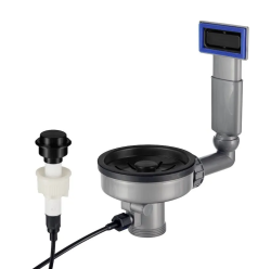 Lorreine Sink Basket Strainer Set Black with Overflow and Push Button for Automatic Draining 1208969590