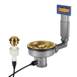 Lorraine Sink Strainer Set Gold with Overflow and Push Button for Automatic Draining 1208969592