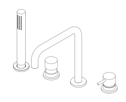 Waterevolution Flow 4-hole Bath Mixer for Rim Mounting Chrome H T138H01